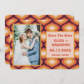 Retro Wedding Bewaar de datum Foto Save The Date (Voorkant / Achterkant)