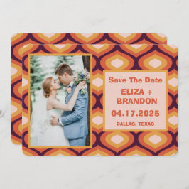 Retro Wedding Bewaar de datum Foto Save The Date