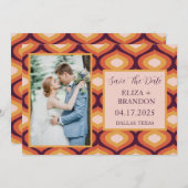 Retro Wedding Bewaar de datum Foto Save The Date (Voorkant / Achterkant)