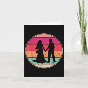 Retro Wedding Bintage Cool Bride Groom Eve Kaart