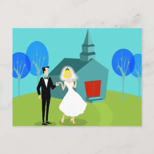 Retro Wedding Couple Briefkaart