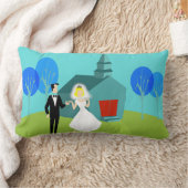 Retro Wedding Couple Lumbar Pillow Kussen (Deken)
