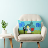 Retro Wedding Couple Lumbar Pillow Kussen (Stoel)