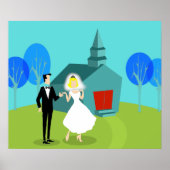 Retro Wedding Couple Poster (Voorkant)