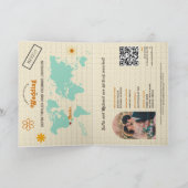 Retro Wedding Destination Passport Map QR Code (Binnen)