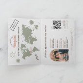 Retro Wedding Destination Passport Map QR Code (Binnen)