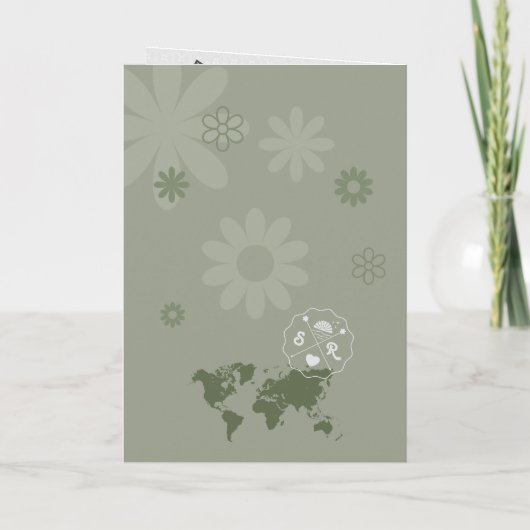 Retro Wedding Destination Passport Map QR Code (Achterkant)