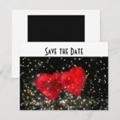 Retro Wedding Hearts Glitter/House-of-Grosch Save The Date (Voorkant / Achterkant)