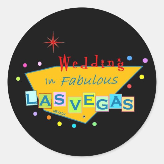 Retro Wedding in Fabulous Las Vegas Sticker (Voorkant)