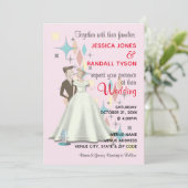 Retro Wedding Kaart 5"x7" (Staand voorkant)