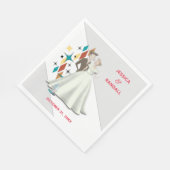 Retro Wedding Paper Napkin Servet (Hoek)