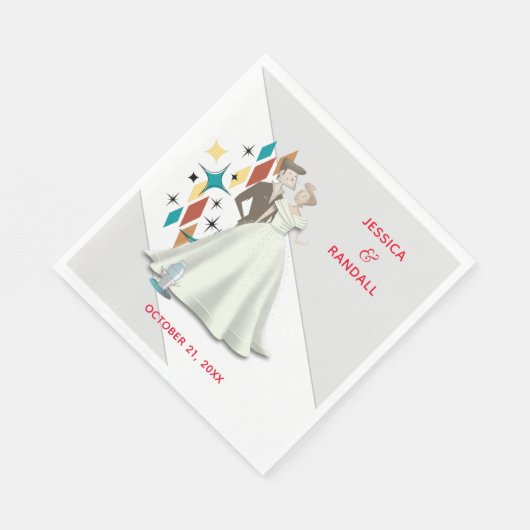 Retro Wedding Paper Napkin Servet (Hoek)