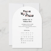 Retro Wedding Save the Date Calendar | 70s themed Kaart (Voorkant)