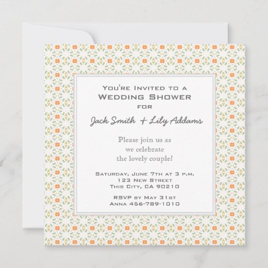 Retro Wedding Shower-uitnodiging - Sinaasappel Kaart (Voorkant)