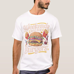 Retro Weekend Burgerliefhebber Typography Design T-shirt