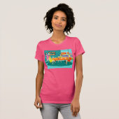 Retro Weekly Vrouwen Kaart Spel T-shirt (Voorkant volledig)
