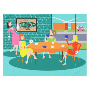 Retro Weekly Vrouwenkaart Tablecloth Tafelkleed
