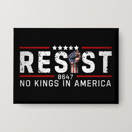 Retro Weersta Niemand Is Koning In Amerika Button (Voorkant)