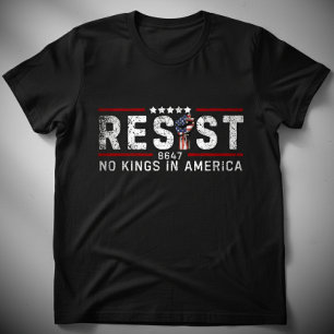 Retro Weerstand Geen Koningen In Amerika T-shirt