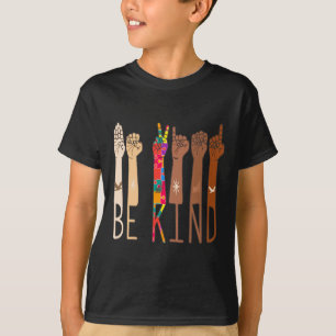 Retro Wees Aardig Hand Gebarentaal Asl Puzzel Auti T-shirt