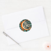 Retro Wees Aardig Ronde Sticker (Envelop)