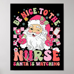 Retro wees aardig voor de verpleegster Sinterklaas Poster