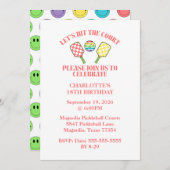 Retro Wees Blij Gezicht Pickleball Regenboog Verja Kaart (Voorkant / Achterkant)