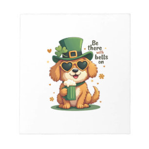Retro Wees Er Bij Met Bellen Aan Hond St. Patrick' Notitieblok
