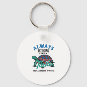 Retro Wees Jezelf Schildpad Shirt Ontwerp_1 Sleutelhanger