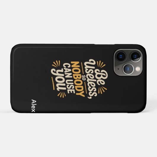 Retro Wees Nutteloos Grappig Citaat iPhone Case-Mate iPhone Case (Achterkant (horizontaal))