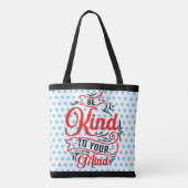 Retro wees vriendelijk tote bag (Achterkant)