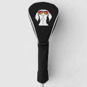 Retro Weimaraner Zonnebril Golfheadcover (Voorkant)
