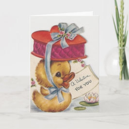 Retro Weinig Piepgeluid met Chocolade Valentijn Feestdagen Kaart