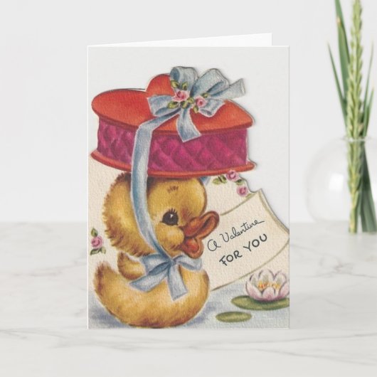 Retro Weinig Piepgeluid met Chocolade Valentijn Feestdagen Kaart (Voorkant)