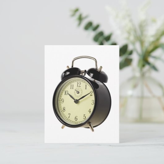 Retro wekker briefkaart (Staand voorkant)