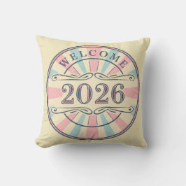 Retro Welcome 2026 Decorative Pillow Kussen
