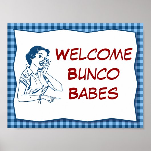Retro Welcome Bunco Babes Sign Poster (Voorkant)