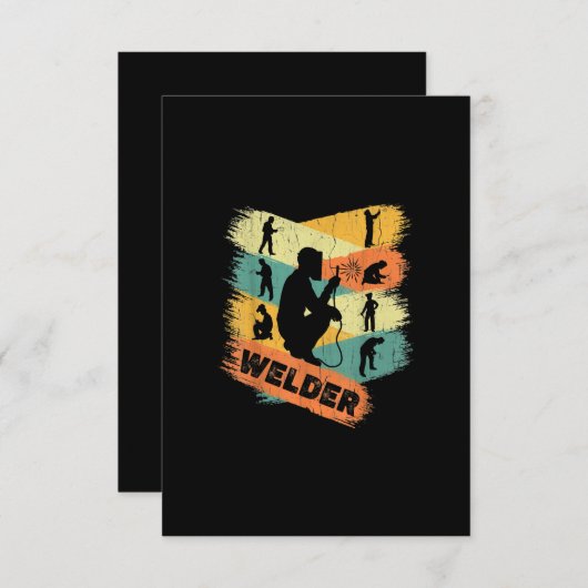Retro Welder GIft |  lassen Bedankkaart (Voorkant / Achterkant)