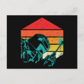 Retro Welding Helmet Silhouette Welder Gif Briefkaart (Voorkant)
