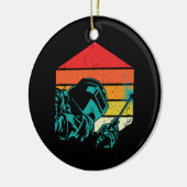 Retro  Welding Helmet Silhouette Welder Gif Keramisch Ornament (Links)