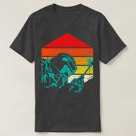 Retro  Welding Helmet Silhouette Welder Gif T-shirt (Design voorkant)