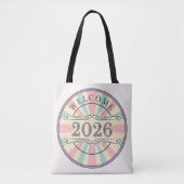Retro Welkom 2026 Nieuwjaar Tas (Voorkant)