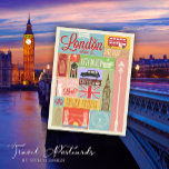 Retro Welkom bij London Travel Briefkaart<br><div class="desc">Verhoog uw penvriend spel met deze Retro Welkom bij Londen Travel Briefkaart, een prachtig bewijs van de klassieke Britse charme. Ontworpen met liefde door Mylini Design, is dit briefkaart verre van uw typische toeristenbestemming. Het combineert antiek allure met een frisse, moderne esthetiek, waardoor het een opvallend stuk is dat je...</div>