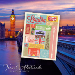 Retro Welkom bij London Travel Briefkaart