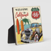 Retro "Welkom in Californië" Route 66 poster, Fotoplaat (Voorkant)