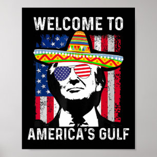 Retro Welkom in de Golf van Amerika Grappig Trump Poster