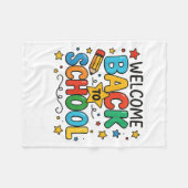 Retro Welkom Terug naar School Teacher Appreciatio Fleece Deken (Voorkant (Horizontaal))