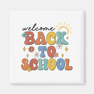 Retro Welkom Terug naar School Teacher Appreciatio Magneet