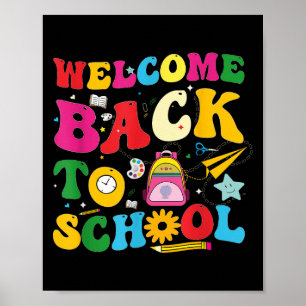 Retro Welkom Terug naar School Teacher Appreciatio Poster