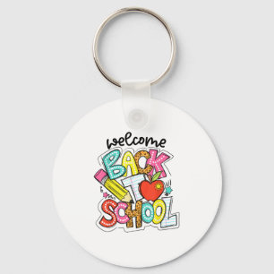 Retro Welkom Terug naar School Teacher Appreciatio Sleutelhanger